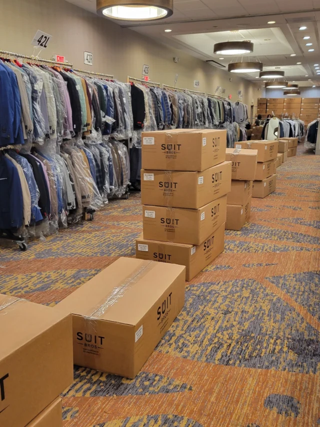 Behind the Scenes: How We Pack Your Suit 👔📦
Before any suit makes it to you, it goes through a full hands-on process. Every piece is carefully inspected, sorted by size and style, and organized in clearly numbered sections to keep everything accurate and smooth. Each suit is then securely boxed to prevent wrinkles or damage during transport.This organized system lets our team move fast without cutting corners—so when your suit arrives, it’s event-ready, sharp, and exactly what you came in for. A lot of work happens behind the scenes, but the goal is simple: walk in confident, walk out looking your best.