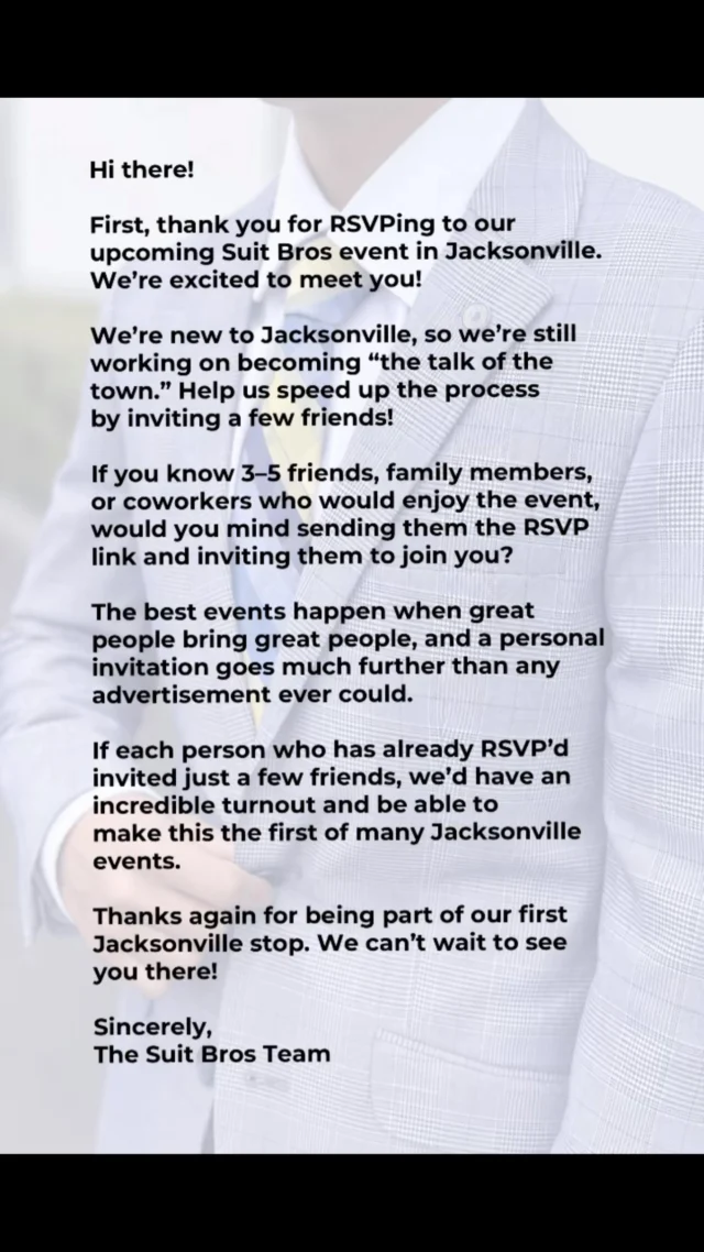 Jacksonville, help us spread the word!
We’re in town for a limited time and we’d love your help getting the word out.